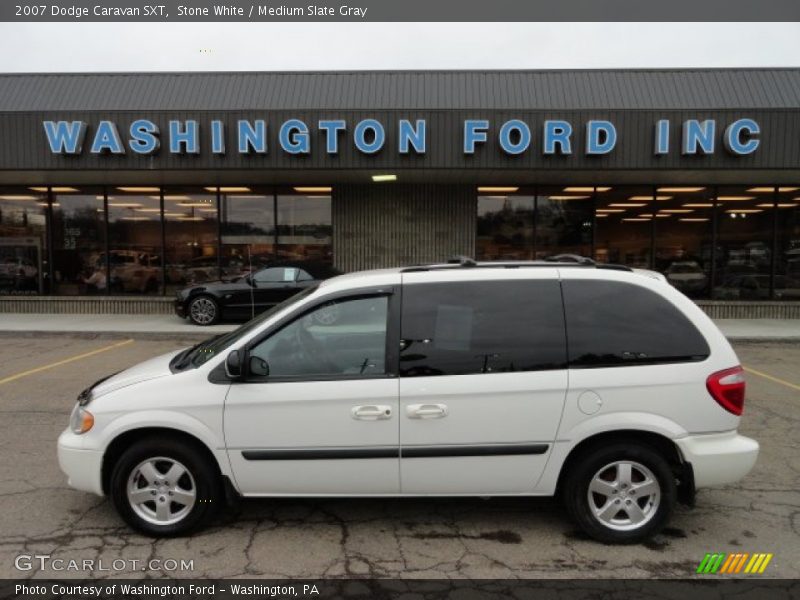 Stone White / Medium Slate Gray 2007 Dodge Caravan SXT