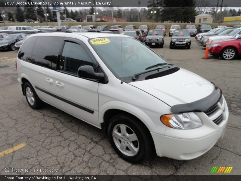 Stone White / Medium Slate Gray 2007 Dodge Caravan SXT