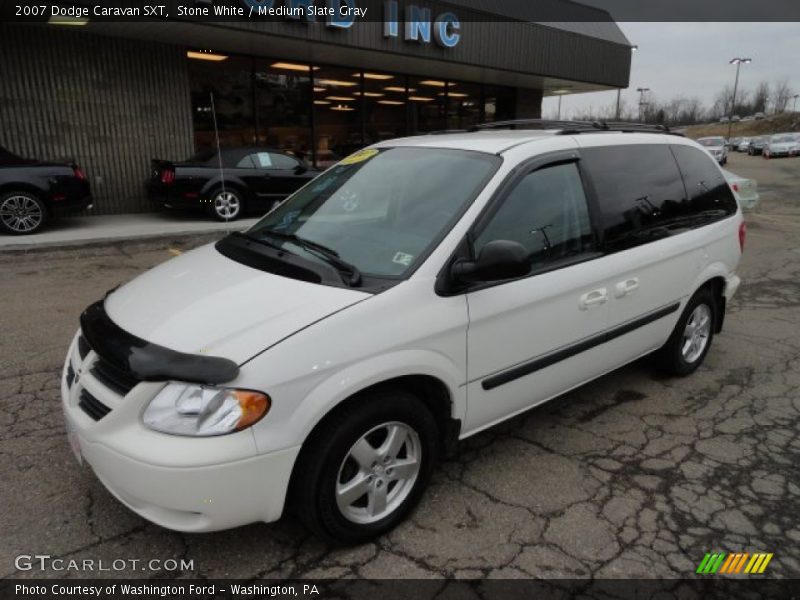Stone White / Medium Slate Gray 2007 Dodge Caravan SXT