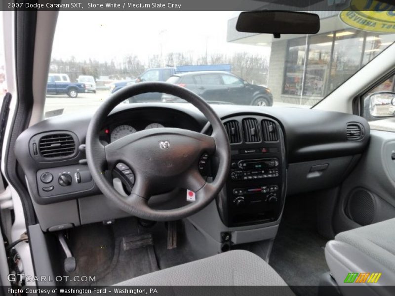 Stone White / Medium Slate Gray 2007 Dodge Caravan SXT