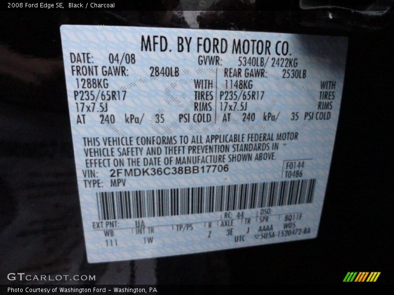 UA - 2008 Ford Edge SE