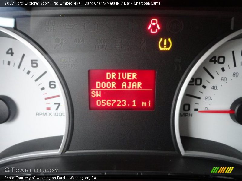 Dark Cherry Metallic / Dark Charcoal/Camel 2007 Ford Explorer Sport Trac Limited 4x4