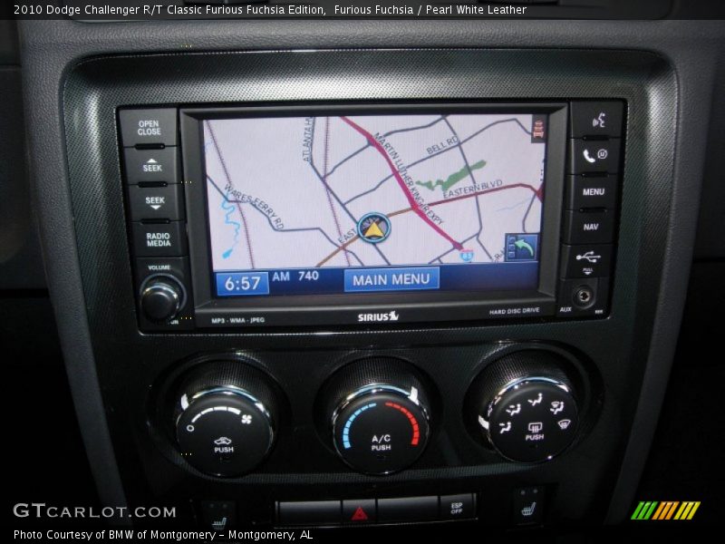Navigation of 2010 Challenger R/T Classic Furious Fuchsia Edition