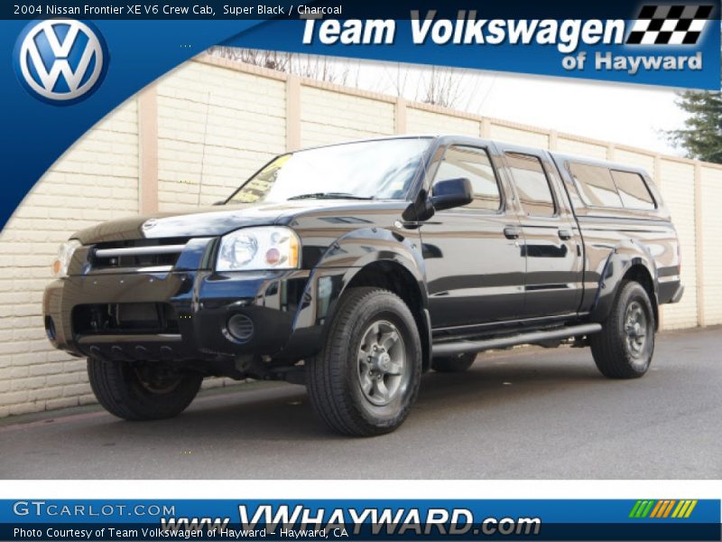 Super Black / Charcoal 2004 Nissan Frontier XE V6 Crew Cab