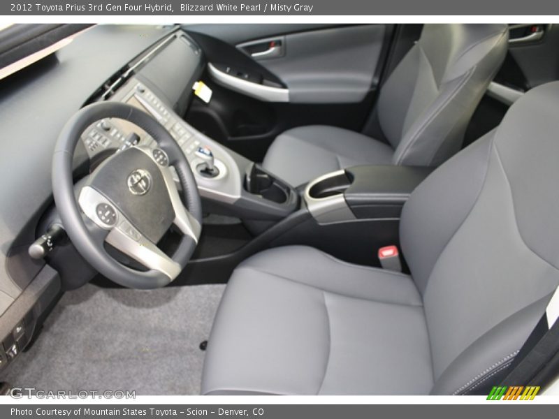 Blizzard White Pearl / Misty Gray 2012 Toyota Prius 3rd Gen Four Hybrid