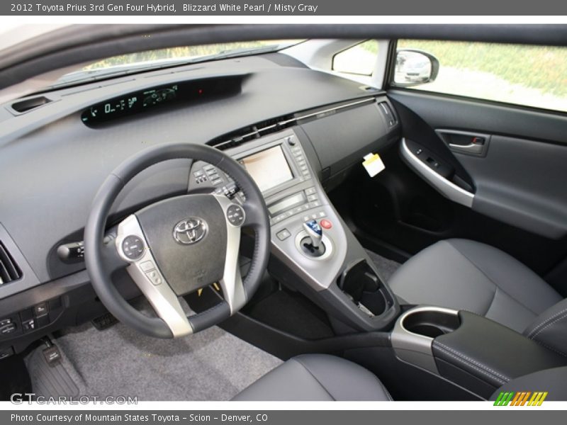 Blizzard White Pearl / Misty Gray 2012 Toyota Prius 3rd Gen Four Hybrid