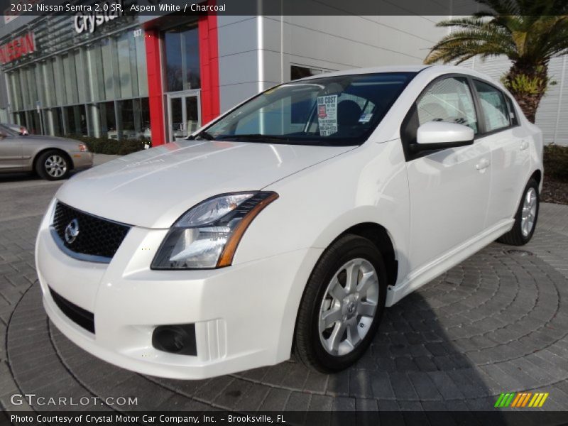 Aspen White / Charcoal 2012 Nissan Sentra 2.0 SR