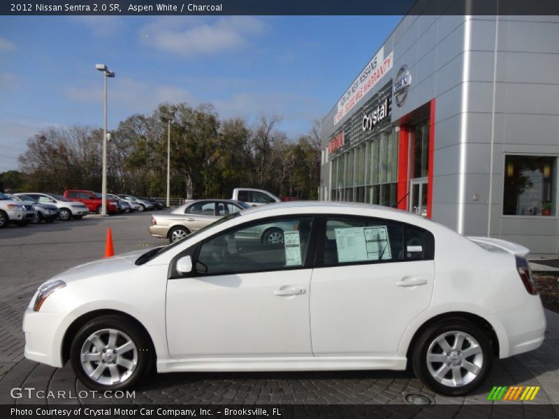 Aspen White / Charcoal 2012 Nissan Sentra 2.0 SR