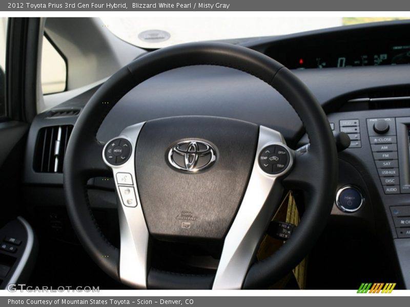 Blizzard White Pearl / Misty Gray 2012 Toyota Prius 3rd Gen Four Hybrid