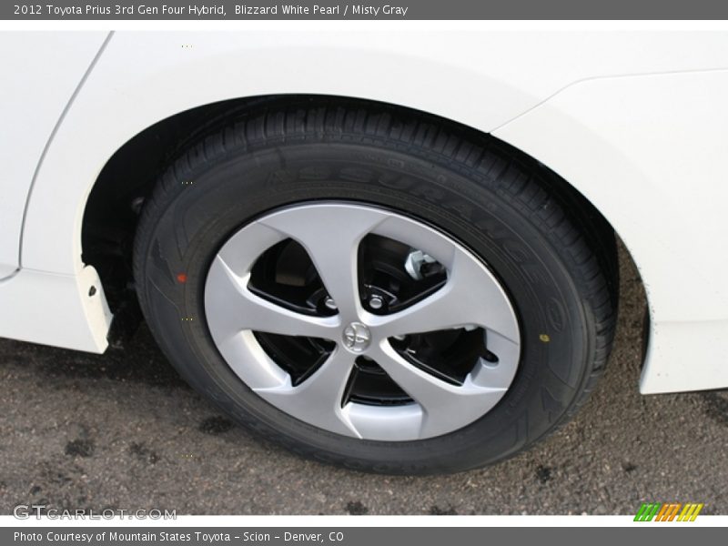 Blizzard White Pearl / Misty Gray 2012 Toyota Prius 3rd Gen Four Hybrid