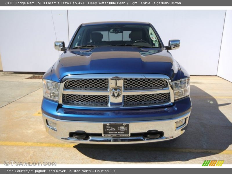 Deep Water Blue Pearl / Light Pebble Beige/Bark Brown 2010 Dodge Ram 1500 Laramie Crew Cab 4x4