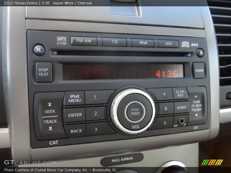 Aspen White / Charcoal 2012 Nissan Sentra 2.0 SR