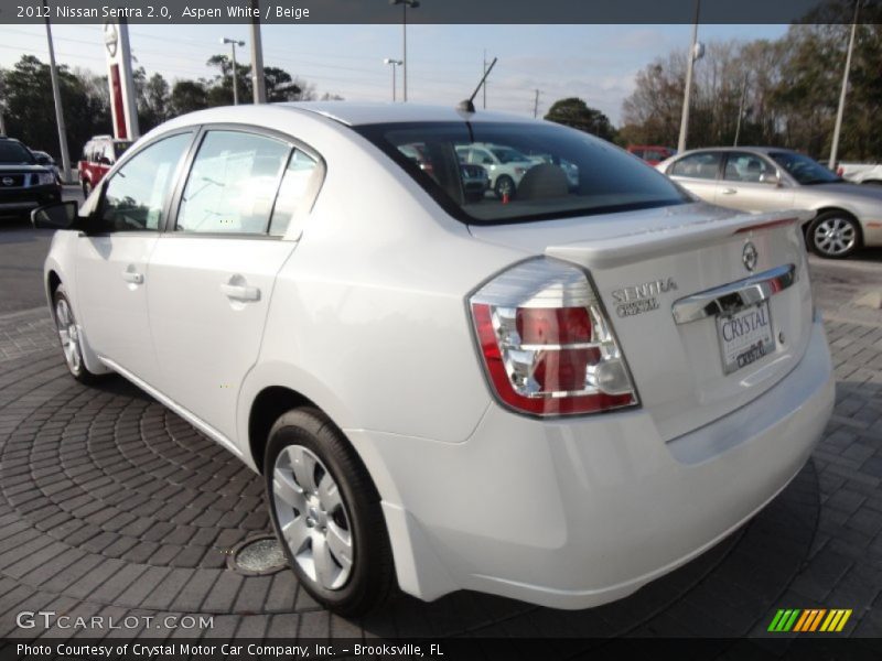 Aspen White / Beige 2012 Nissan Sentra 2.0