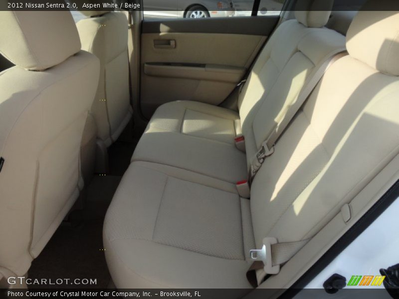 Aspen White / Beige 2012 Nissan Sentra 2.0