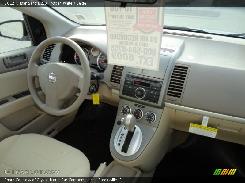 Aspen White / Beige 2012 Nissan Sentra 2.0