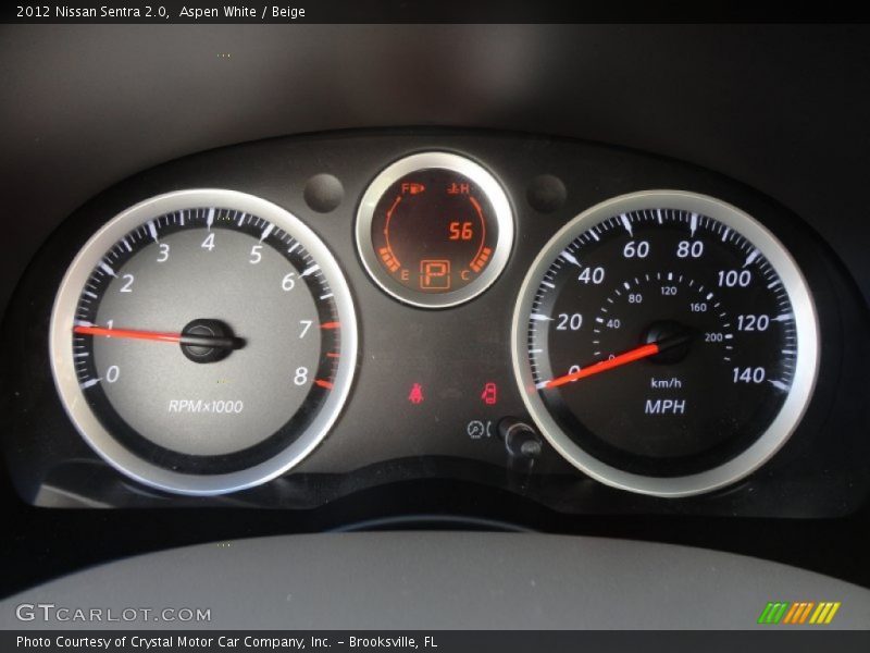 Aspen White / Beige 2012 Nissan Sentra 2.0