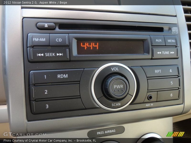 Aspen White / Beige 2012 Nissan Sentra 2.0