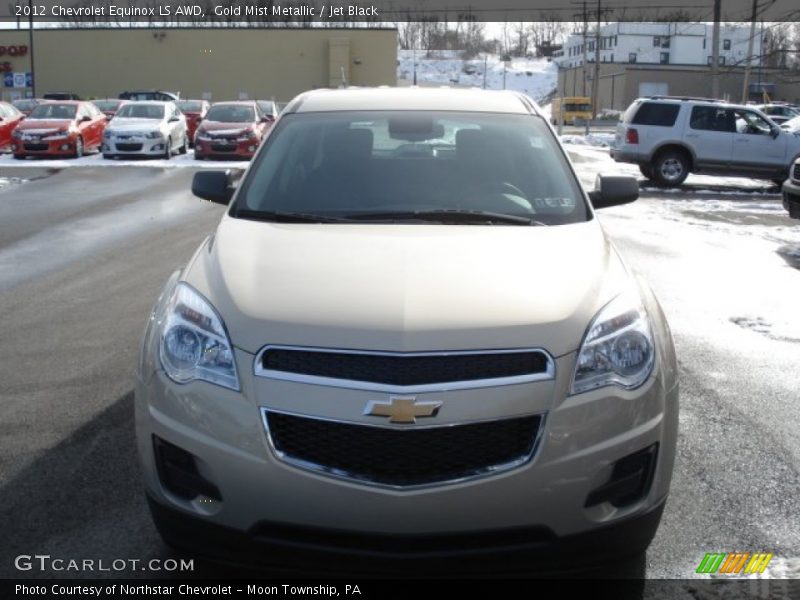 Gold Mist Metallic / Jet Black 2012 Chevrolet Equinox LS AWD