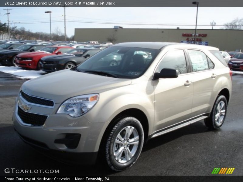 Gold Mist Metallic / Jet Black 2012 Chevrolet Equinox LS AWD