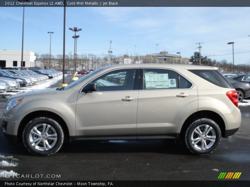 Gold Mist Metallic / Jet Black 2012 Chevrolet Equinox LS AWD