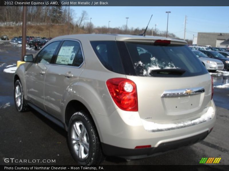 Gold Mist Metallic / Jet Black 2012 Chevrolet Equinox LS AWD