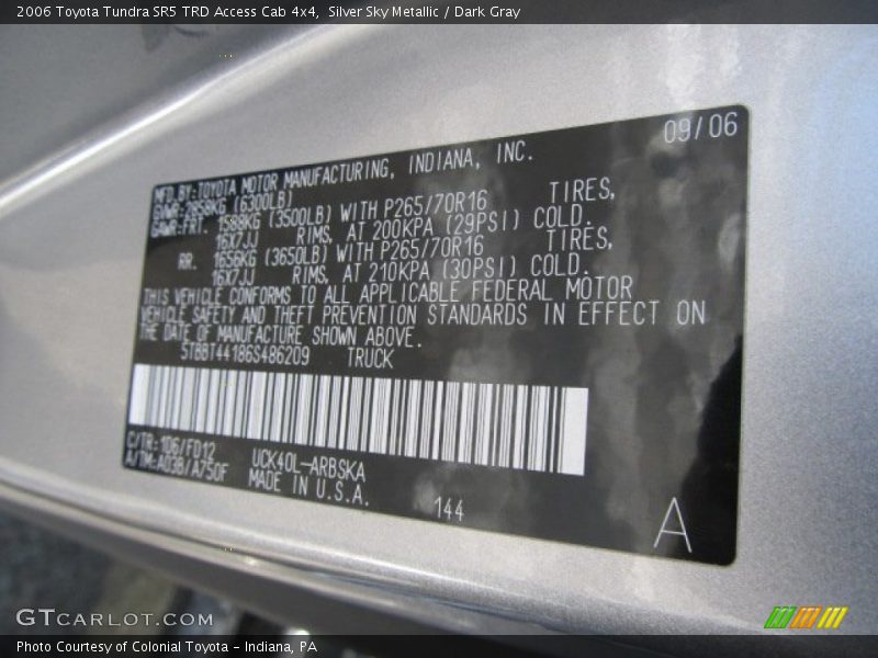 Silver Sky Metallic / Dark Gray 2006 Toyota Tundra SR5 TRD Access Cab 4x4