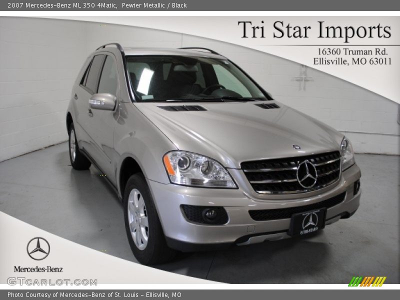 Pewter Metallic / Black 2007 Mercedes-Benz ML 350 4Matic