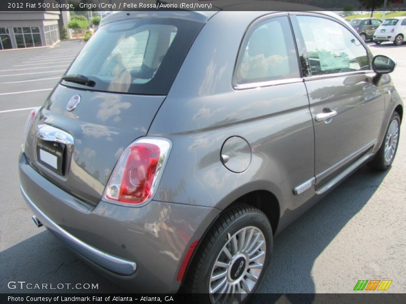 Grigio (Grey) / Pelle Rossa/Avorio (Red/Ivory) 2012 Fiat 500 Lounge