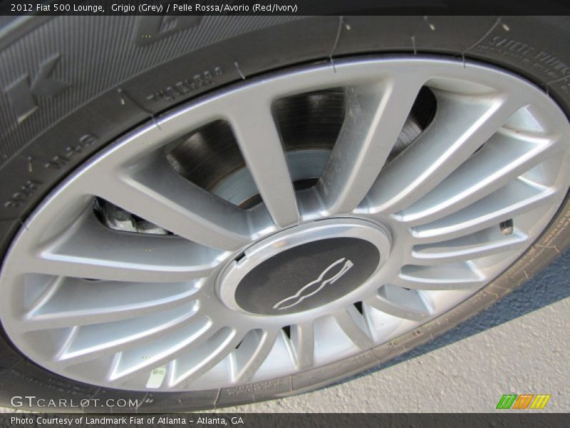 Grigio (Grey) / Pelle Rossa/Avorio (Red/Ivory) 2012 Fiat 500 Lounge