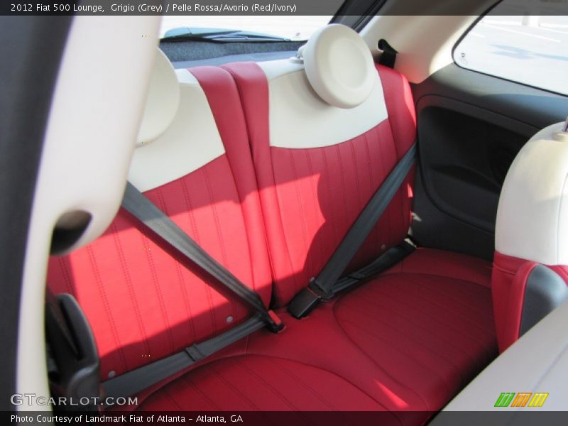 Grigio (Grey) / Pelle Rossa/Avorio (Red/Ivory) 2012 Fiat 500 Lounge