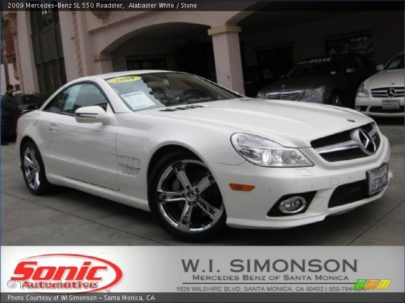 Alabaster White / Stone 2009 Mercedes-Benz SL 550 Roadster
