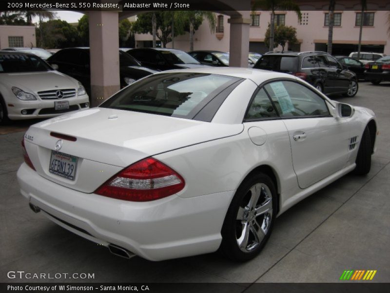Alabaster White / Stone 2009 Mercedes-Benz SL 550 Roadster
