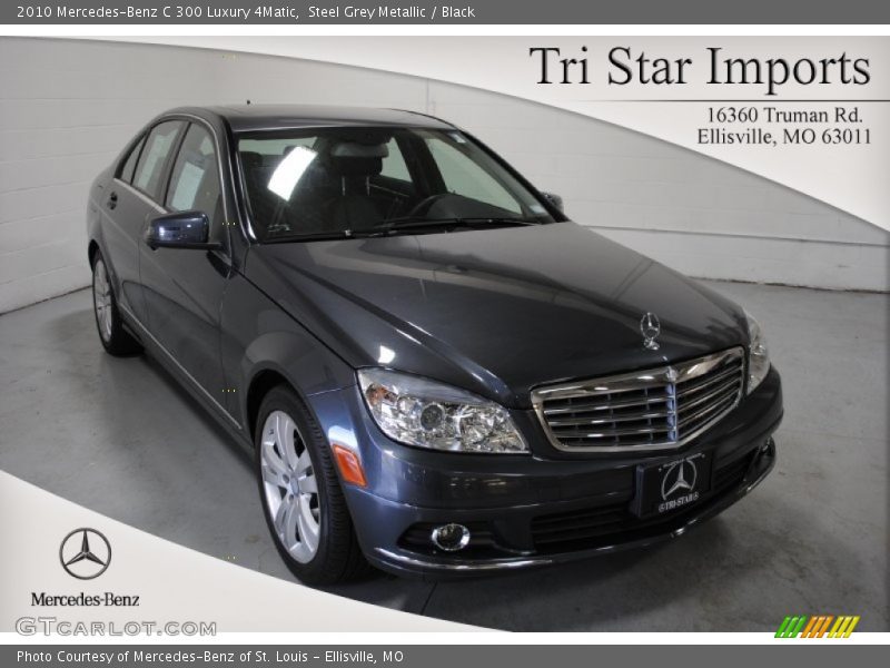 Steel Grey Metallic / Black 2010 Mercedes-Benz C 300 Luxury 4Matic
