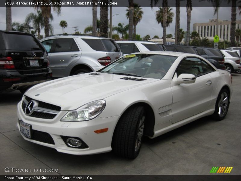 Alabaster White / Stone 2009 Mercedes-Benz SL 550 Roadster