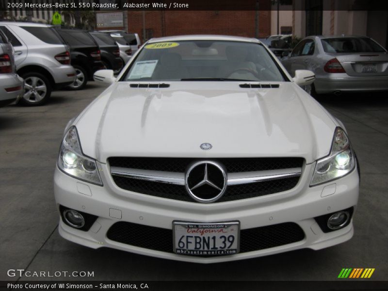 Alabaster White / Stone 2009 Mercedes-Benz SL 550 Roadster