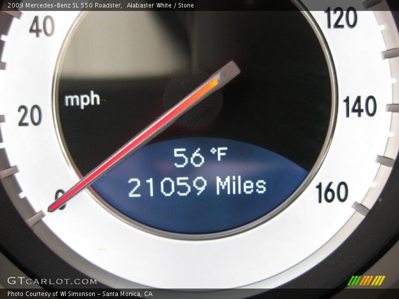 Alabaster White / Stone 2009 Mercedes-Benz SL 550 Roadster