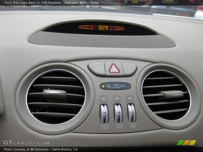 Alabaster White / Stone 2009 Mercedes-Benz SL 550 Roadster