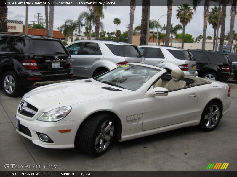 Alabaster White / Stone 2009 Mercedes-Benz SL 550 Roadster