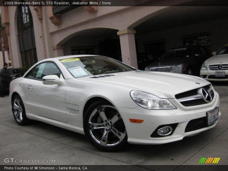 Alabaster White / Stone 2009 Mercedes-Benz SL 550 Roadster