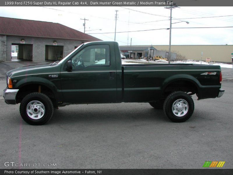 Dark Hunter Green Metallic / Medium Prairie Tan 1999 Ford F250 Super Duty XL Regular Cab 4x4
