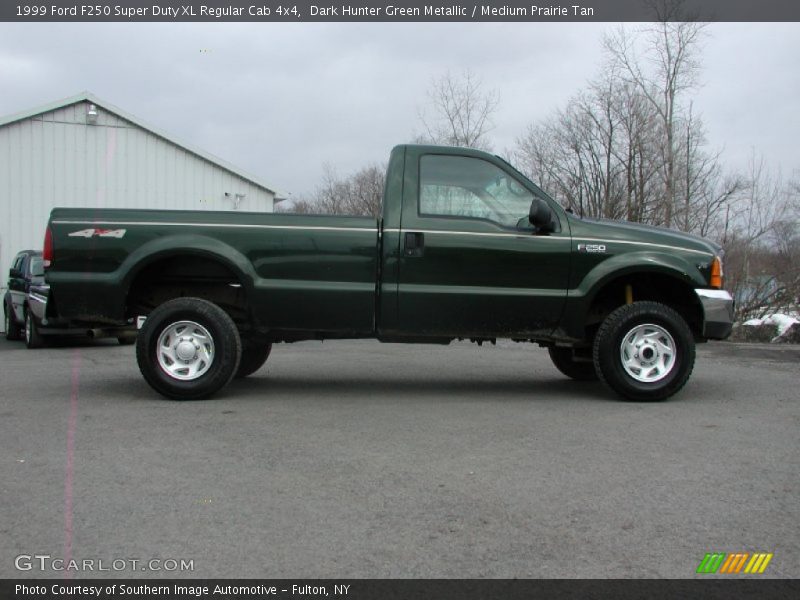 Dark Hunter Green Metallic / Medium Prairie Tan 1999 Ford F250 Super Duty XL Regular Cab 4x4