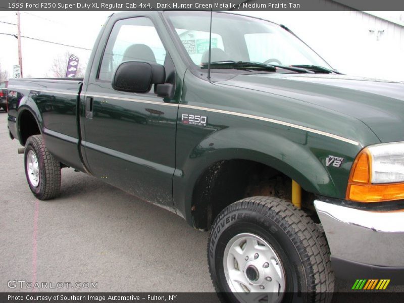 Dark Hunter Green Metallic / Medium Prairie Tan 1999 Ford F250 Super Duty XL Regular Cab 4x4