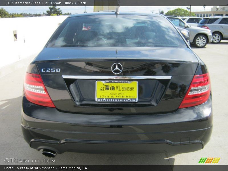 Black / Black 2012 Mercedes-Benz C 250 Sport