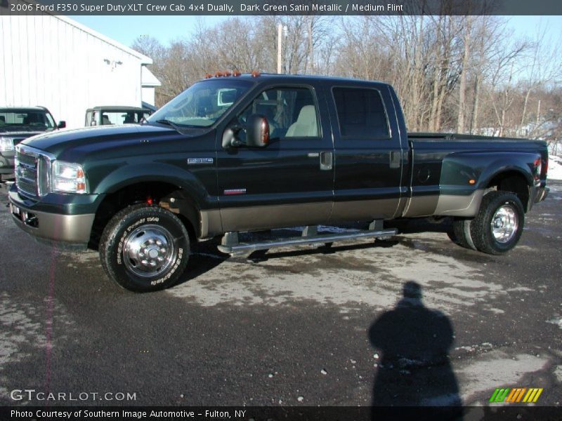 Dark Green Satin Metallic / Medium Flint 2006 Ford F350 Super Duty XLT Crew Cab 4x4 Dually
