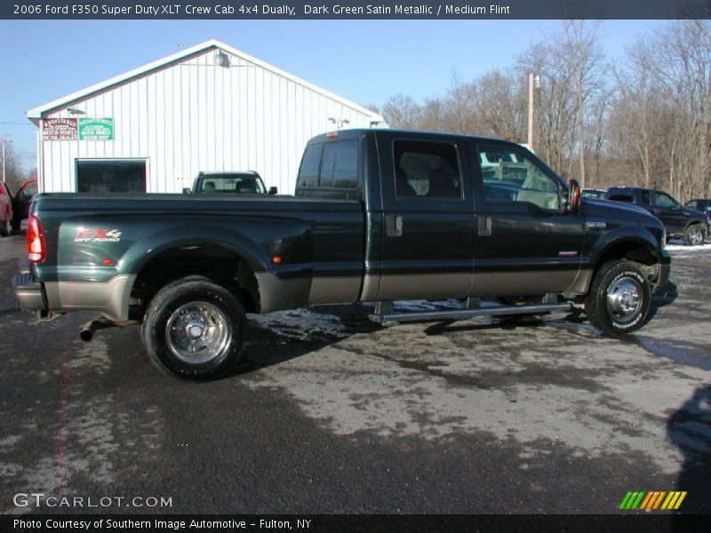 Dark Green Satin Metallic / Medium Flint 2006 Ford F350 Super Duty XLT Crew Cab 4x4 Dually