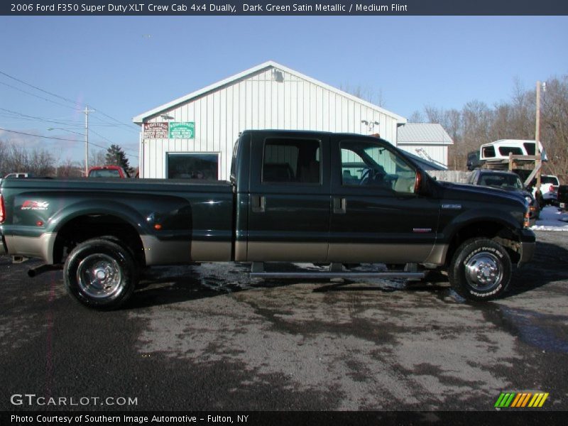 Dark Green Satin Metallic / Medium Flint 2006 Ford F350 Super Duty XLT Crew Cab 4x4 Dually