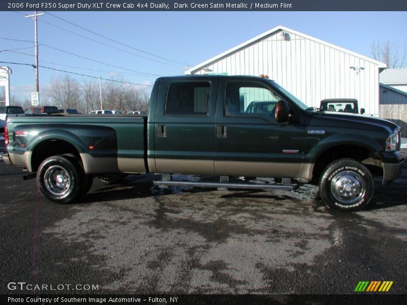 Dark Green Satin Metallic / Medium Flint 2006 Ford F350 Super Duty XLT Crew Cab 4x4 Dually