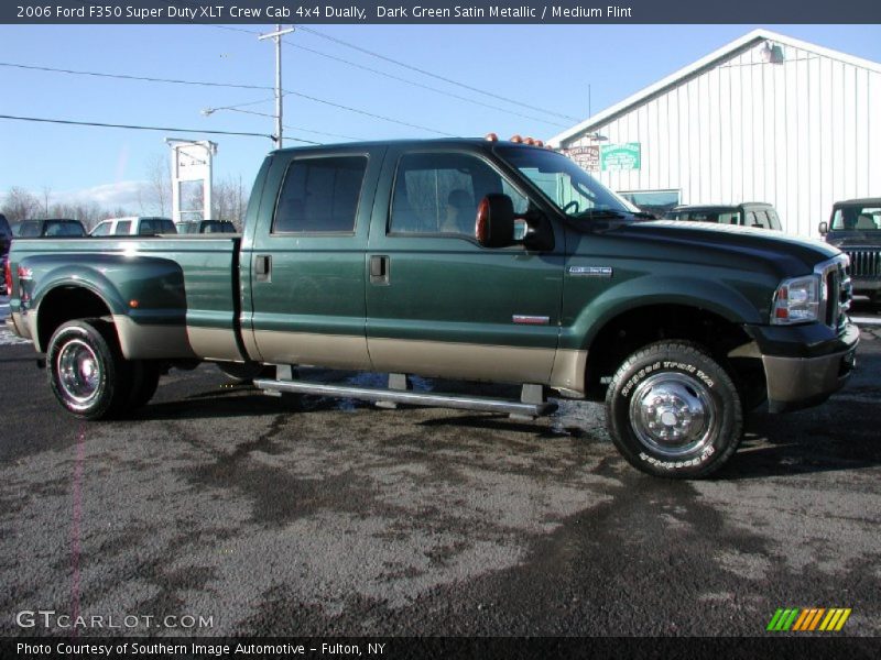 Dark Green Satin Metallic / Medium Flint 2006 Ford F350 Super Duty XLT Crew Cab 4x4 Dually