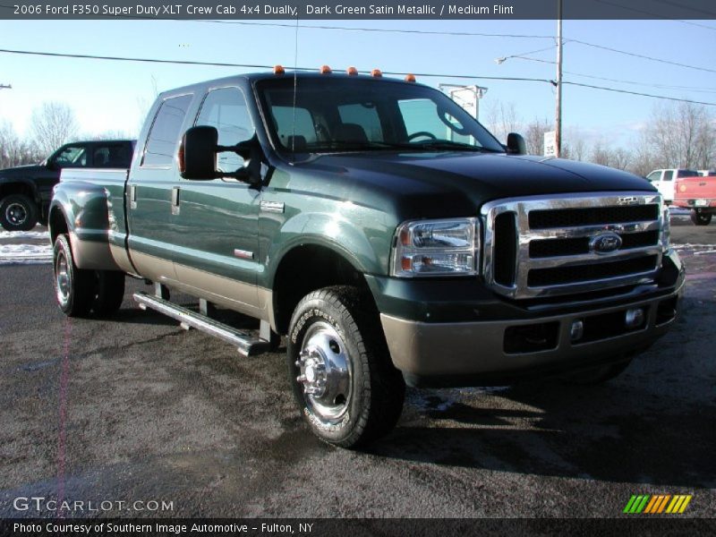 Dark Green Satin Metallic / Medium Flint 2006 Ford F350 Super Duty XLT Crew Cab 4x4 Dually