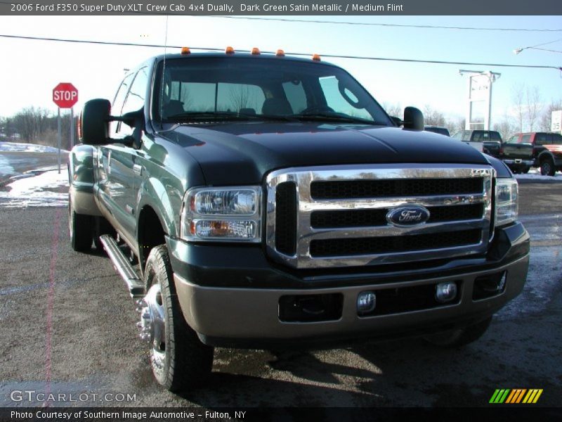 Dark Green Satin Metallic / Medium Flint 2006 Ford F350 Super Duty XLT Crew Cab 4x4 Dually